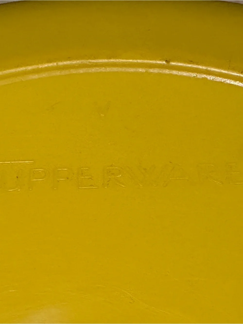 Tupperware Bright Yellow Bowl with Cream Snap-On Lid